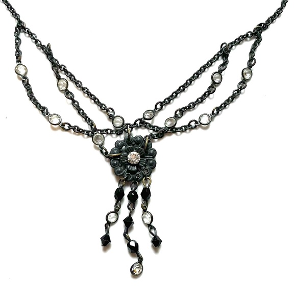 Miriam Haskell Signed Unique Victorian Inspired Chandelier Necklace - Picture 1 of 6